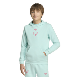 Boys' Grade School - adidas Messi Soccer Hoodie - Semi Flash Aqua