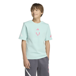 Boys' Grade School - adidas Messi Z.N.E. Soccer T-Shirt - Semi Flash Aqua