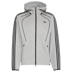 Men's - adidas Originals Spacer Cutline Full-Zip Hoodie - Medium Grey Heather/Black