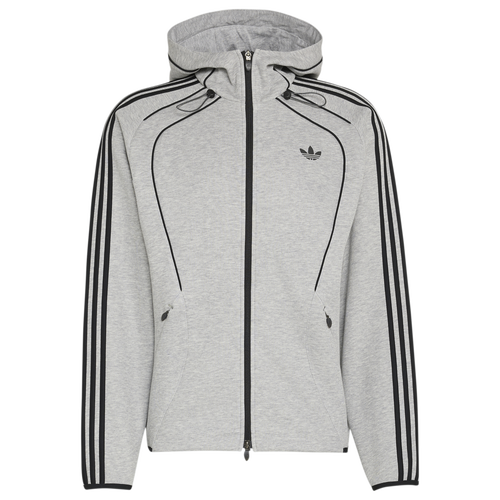 adidas Originals Spacer Cutline Full-Zip Hoodie - adidas Medium Grey Heather/Black