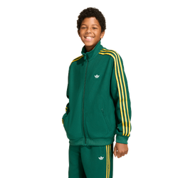 Boys' Grade School - adidas Originals Firebird Loose Double Knit Track Top - Collegiate Green/Black/Eqt Yellow