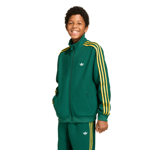 BOYS - adidas Originals Firebird Loose Double Knit Track Top - Collegiate Green/Black Eqt Yellow
