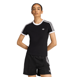 Women's - adidas Originals 3-Stripes Slim T-Shirt - White/Black