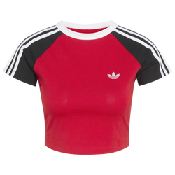 Women's - adidas SST Baby T-Shirt - White/Better Scarlet/Black