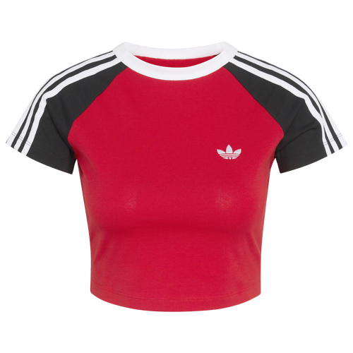 WOMENS - adidas SST Baby T-Shirt - White/Better Scarlet Black