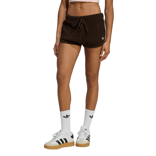 adidas Originals Knitted Crochet Shorts - adidas Aurora Coffee