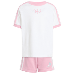 Girls' Preschool - adidas Originals Alice Heart Tee/Short Set - White/Light Pink