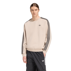 Men's - adidas Originals adicolor 3 Stripe Oversized Sweatshirt - Stone Khaki