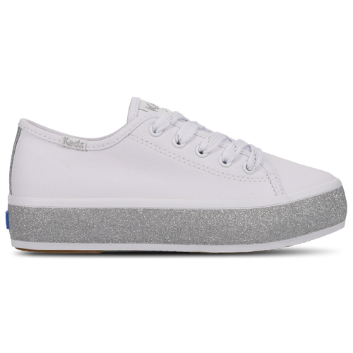 Shop Keds Girls   Triple Up Glitter Foxing In Silver/white