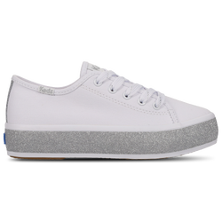 Girls' Preschool - Keds Triple Up Glitter Foxing - White/Silver