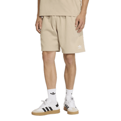 Men's - adidas Originals Trefoil Essentials Fleece 7" Shorts - Stone Khaki
