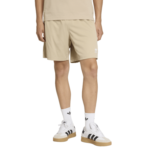  - adidas Originals Trefoil Essentials Mesh 9" Shorts - Stone Khaki