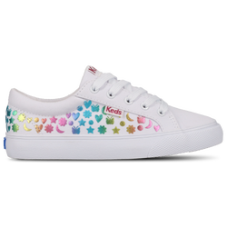Girls' Grade School - Keds Jumpkick Studded Foil - White Canvas/Rainbow