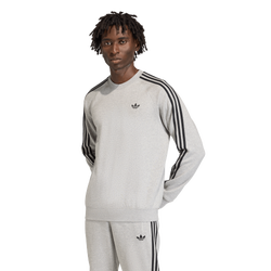 Men's - adidas Originals 3-Stripes Crew - Medium Grey Heather