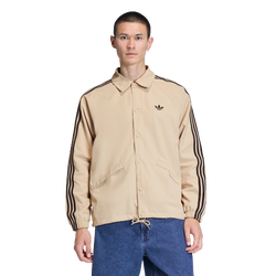 Men's - adidas Originals 3-Stripes Coach Jacket  - Stone Khaki
