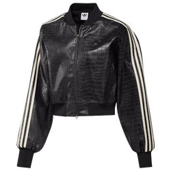 Women's - adidas SST Pleather Jacket - Black/Black