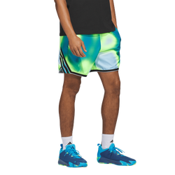 Men's - adidas Crazy Lite Allover Print Shorts - Shock Cyan/Crystal Sky