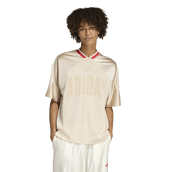 Men's - adidas Stadium Graphic Mesh T-Shirt - Crystal Linen/Pure Ruby/Off White