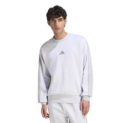 Men's - adidas Essentials 3-Stripes Fleece Sweatshirt - Light Grey Heather/Medium Grey Heather