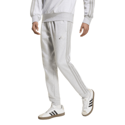 Men's - adidas Essentials 3-Stripes Fleece Joggers - Medium Grey Heather/Light Grey Heather