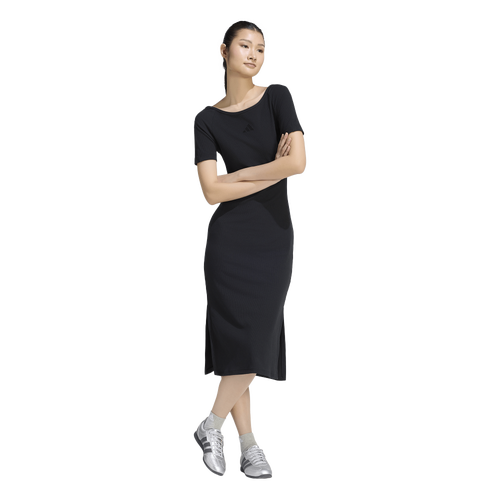 - adidas Kit Small Logo Rib Dress - Black