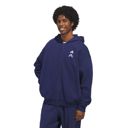 MENS - adidas Anthony Edwards Foundation Full-Zip Hoodie - Dark Blue