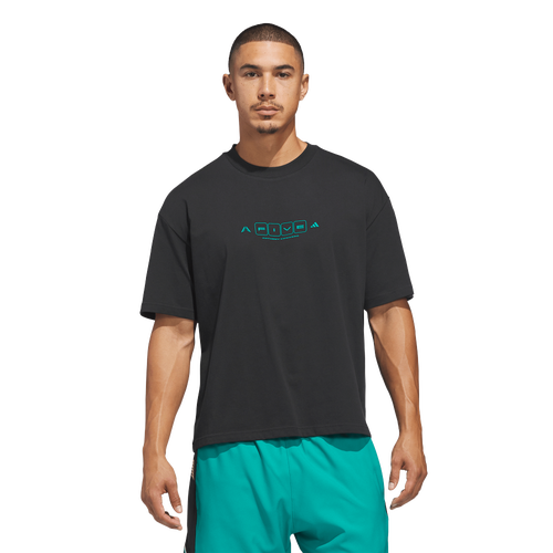  - adidas Anthony Edwards World Of 5 T-Shirt - Black/Equipment Green