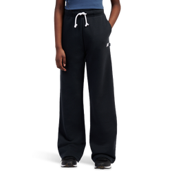 Girls' Grade School - New Balance French Terry Wide Leg Pant - White/Black