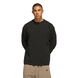 Men's - adidas Basketball Single Jersey Long Sleeve T-Shirt - Black