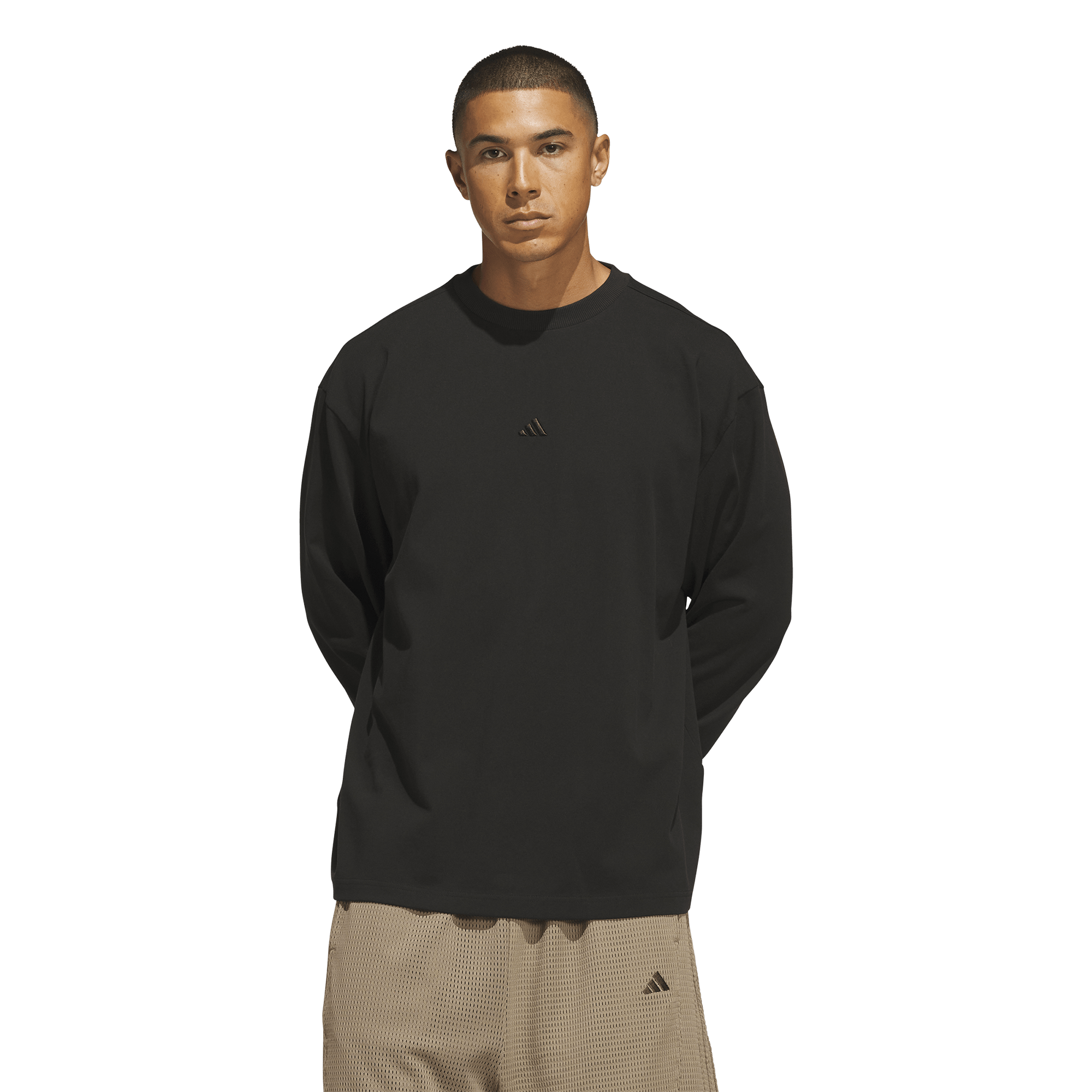 adidas Basketball Single Jersey Long Sleeve T-Shirt - Men's