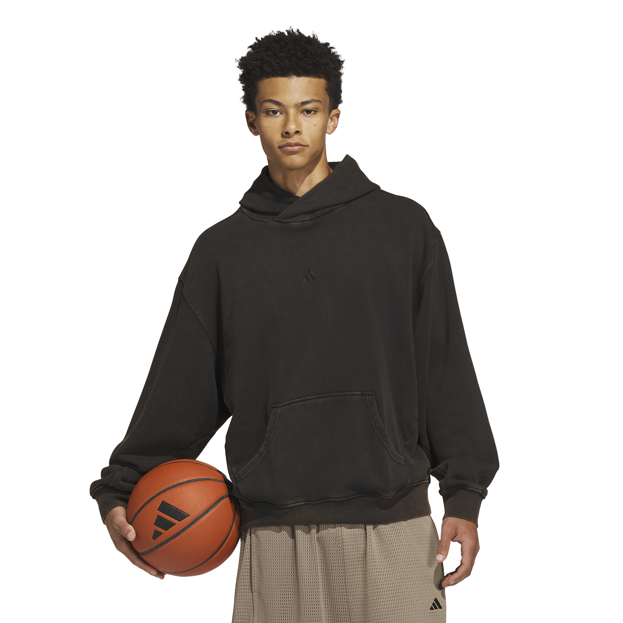 adidas Basketball Washed Fleece Hoodie - Men's