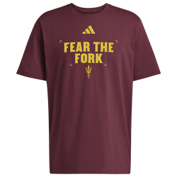 Men's - adidas College Slogan Short Sleeve T-Shirt - Maroon