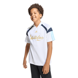 Boys' Grade School - adidas House Of Tiro T-Shirt - Ice Blue/White/Hazy Beige
