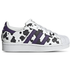 Boys' Grade School - adidas Originals Superstar II - Crystal White/Violet/Footwear White