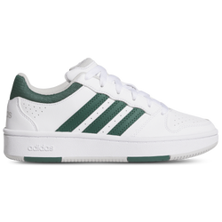 Boys' Grade School - adidas Hoops Classic - Footwear White/Collegiate Green/Grey