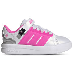 Boys' Preschool - adidas Lightorama Court Elastic Lace - Lucid Pink/Footwear White/Silver Metallic
