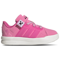Girls' Preschool - adidas x Minecraft Lightorama Court Elastic Lace - Pulse Magenta/Ice Lavender/Bliss Pink