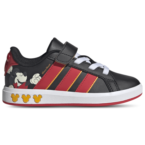  - adidas x Disney Mickey Mouse Grand Court Elastic Lace - Core Black/Pure Ruby Crew Yellow