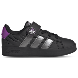 Boys' Preschool - adidas x Marvel Avengers Grand Court Elastic Lace - Iron Metallic/Purple Burst/Core Black