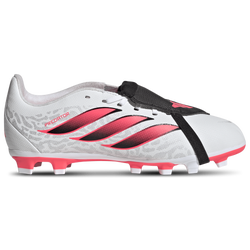 Boys' Grade School - adidas Predator Club Fold-Over Tongue Firm/Multi Ground - Footwear White/Solar Turbo/Core Black