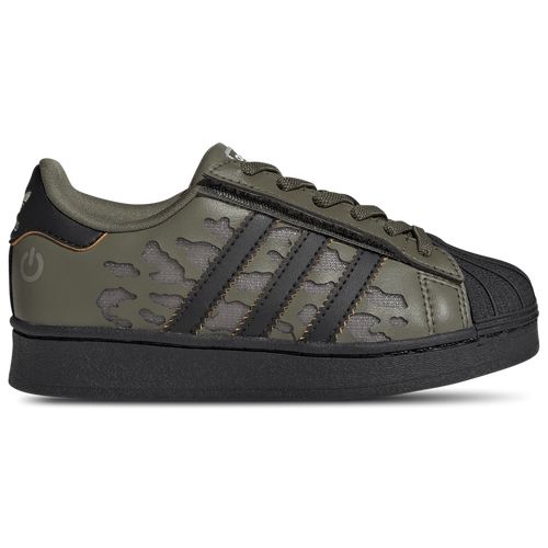 adidas Originals Superstar Led Lights Elastic Lace - Adidas Silver Pebble/Olive Strata Core Black
