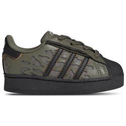 Boys' Toddler - adidas Originals Superstar LED Lights Elastic Lace - Silver Pebble/Olive Strata/Core Black