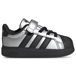 Boys' Toddler - adidas Streettalk Elastic Lace - Silver Metallic/Core Black/Silver Metallic