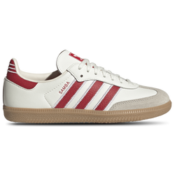 Boys' Grade School - adidas Originals Samba - Off White/Better Scarlet/Gum