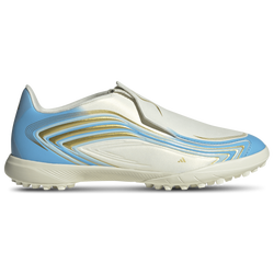 Boys' Grade School - adidas F50 Messi League Laceless Turf - Semi Blue Burst/Ivory/Icey Blue