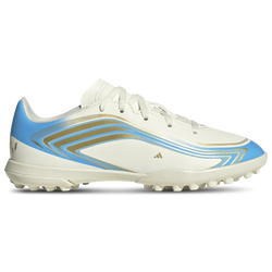 Boys' Grade School - adidas F50 Messi Club Turf - Ivory/Semi Blue Burst/Icey Blue