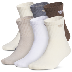 Adult - adidas Originals Trefoil 2.0 Cushion 6PK Quarter Socks - Wonder White/Wonder Beige/Earth Strata Brown