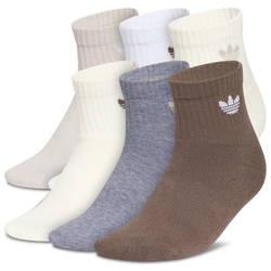 Youth - adidas Originals 6 Pack Crew Socks - Tan/Tan
