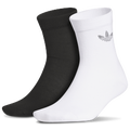 adidas Originals Rhinestone 2 Pack HI Quarter Socks - Adidas Black/White
