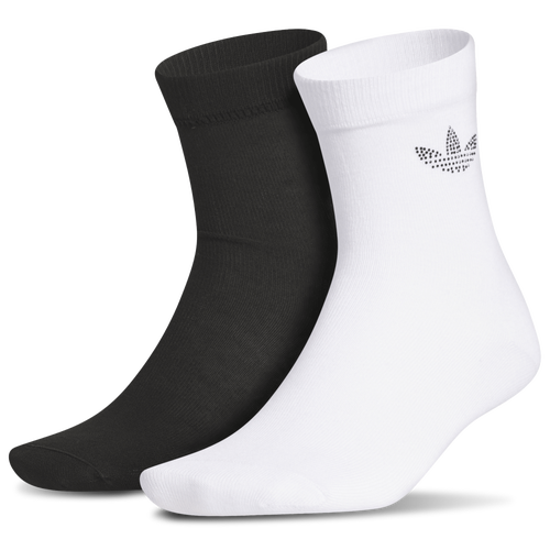  - adidas Originals Rhinestone 2 Pack HI Quarter Socks - Black/White